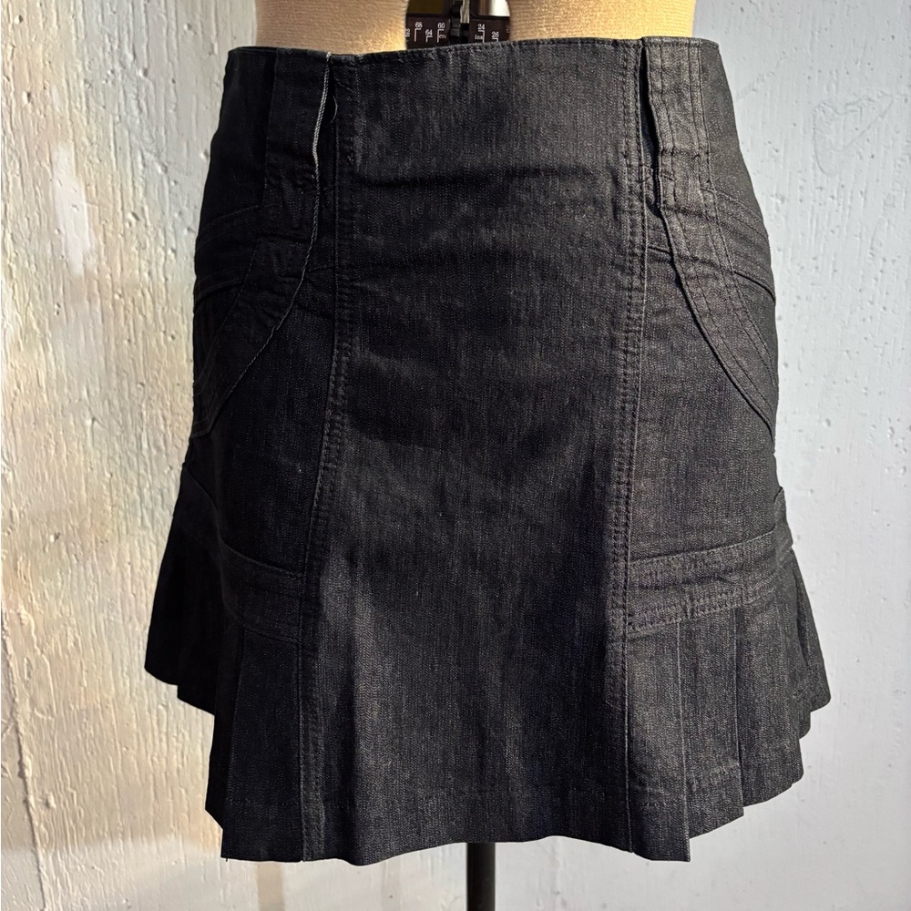 Bisou Bisou Black Pleated Skater Mini Skirt